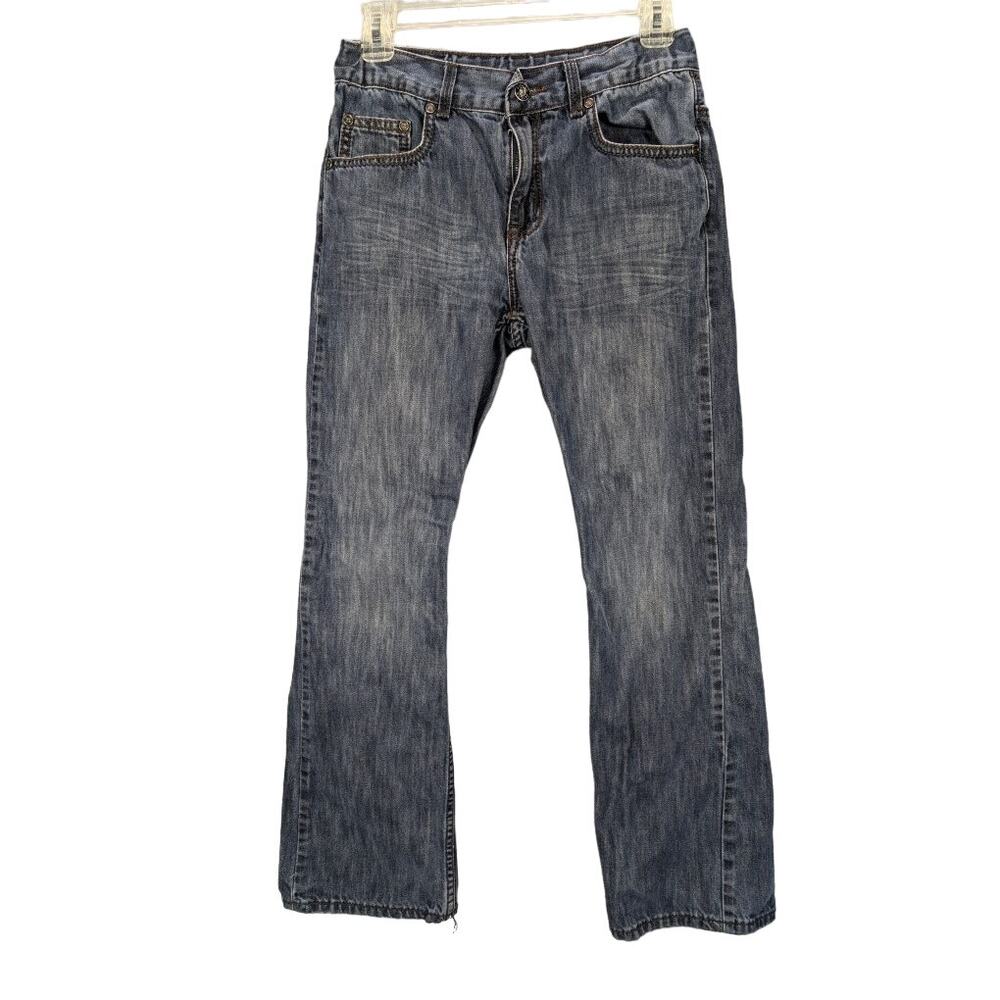 Helix Boys Jeans Youth 16 Slim Boot Embroider Dark Wash Adjustable Vintage Y2K